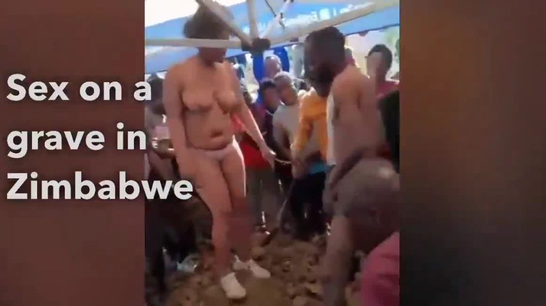 ⁣Zimbabwe woman fucks on top of grave