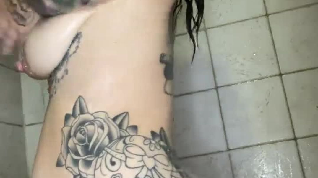 sexy dwarf taking a shower