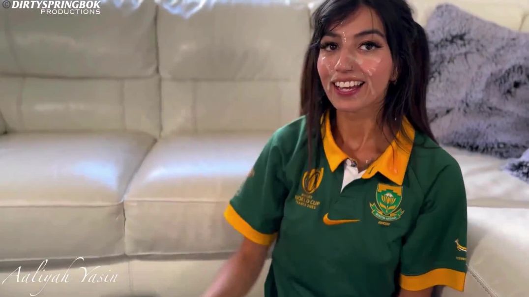 Cute  Amabhokobhoko Rugby Fan Aaliyah Yasin Sucks Cock for Huge Facial