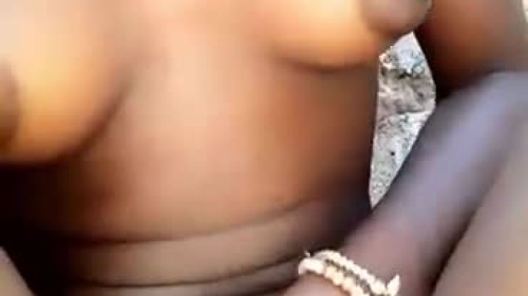 ⁣Girl massaging boobs and pussy