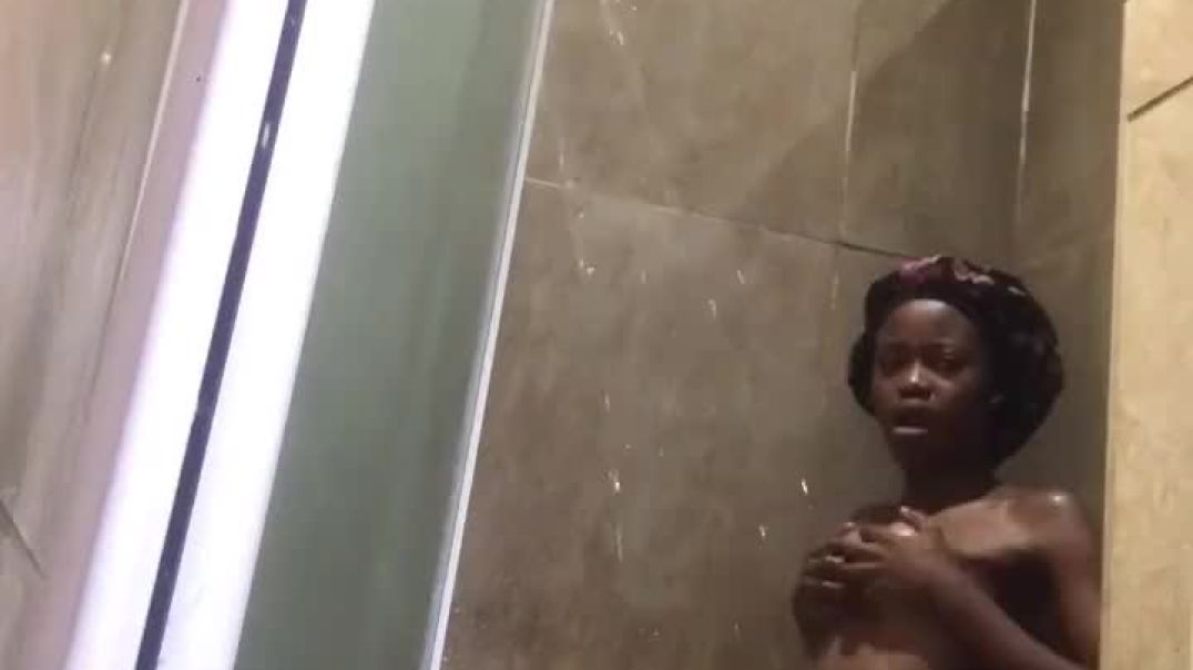 Horny teen taking a shower